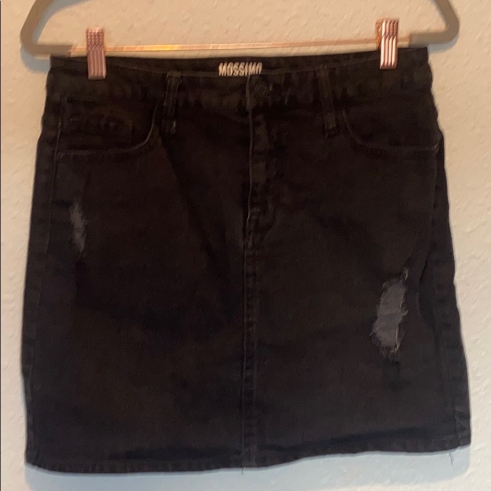 💜💜 Mossimo Black Denim Distressed Skirt Lady Size 10